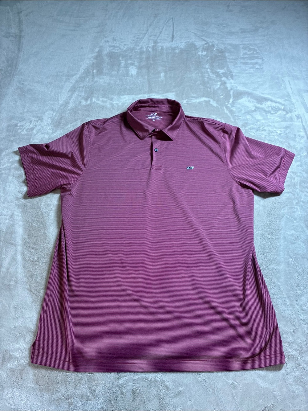 Vineyard Vines Sankaty Performance Golf Polo St Jean Stripe Men’s XL Maroon